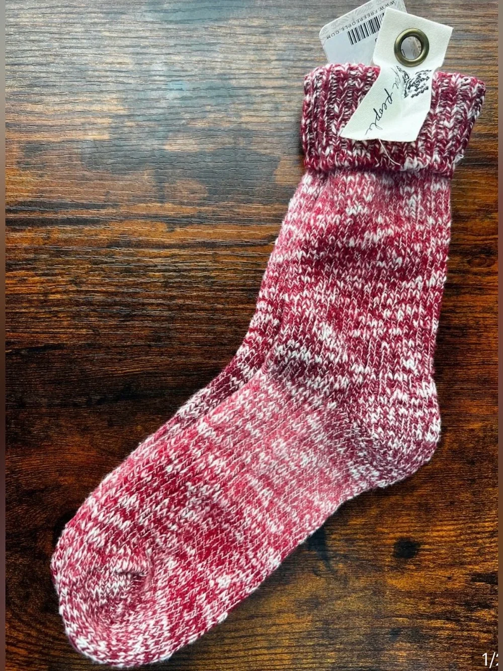 Free People Super Space Ankle Socks. NWT. Red